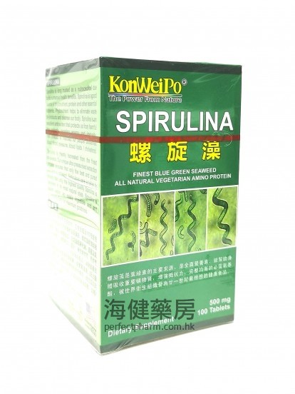 KonWeiPo 螺旋藻 Spirulinia 500mg 100Tablets 
