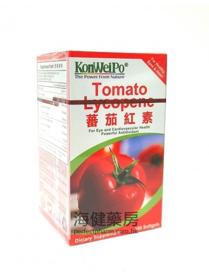 KonWeiPo 蕃茄红素 Tomato Lycopene 500mg 100Softgels 