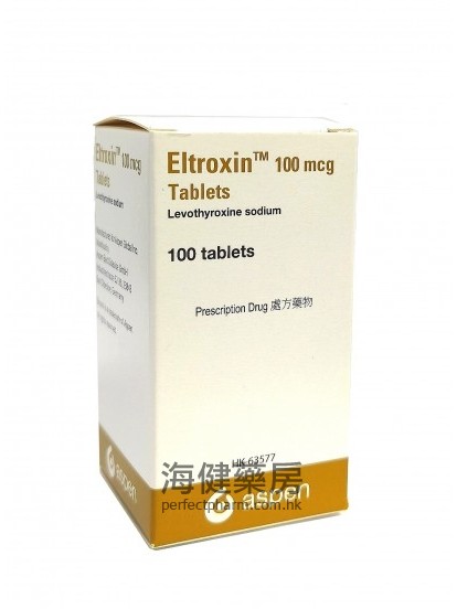 左旋甲狀腺素 Eltroxin (Levothyroxine) 100mcg 100Tablets 