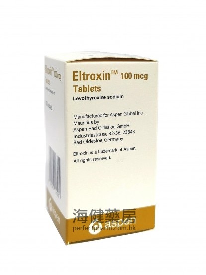 左旋甲状腺素 Eltroxin (Levothyroxine) 100mcg 100Tablets 