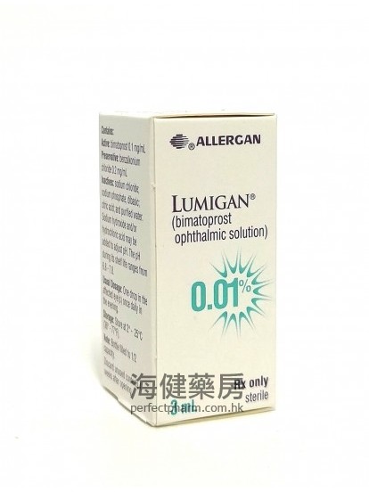 Lumigan (Bimatoprost) Ophthalmic Solution 0.01% 3ml Allergan 
