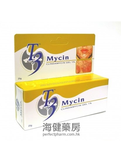 T3 Mycin (Clindamycin) Gel 1% 25g