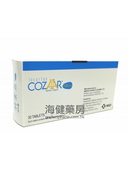 科素亞 Cozaar 100mg 30Tablets 