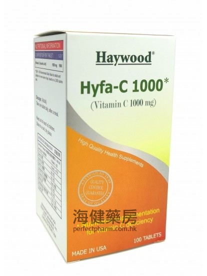 美國希活維他命-C Haywood Hyfa-C 1000mg 100Tablets 