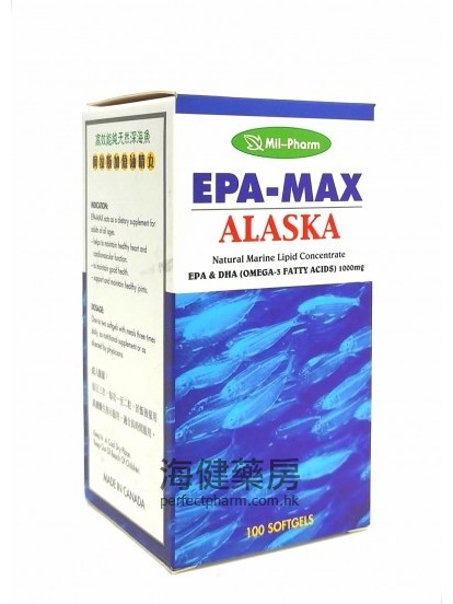 亞拉斯加深海魚油 EPA-MAX Alaska 100Softgels 