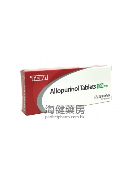 別嘌醇 Allopurinol 100mg 28Tablets Teva 