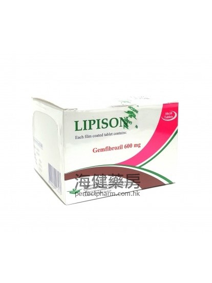 LIPISON 600mg (Gemfibrozil) 100Coated Tablets 