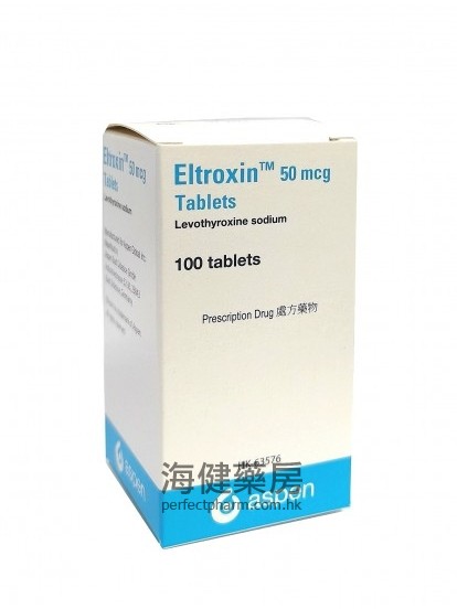左旋甲狀腺素 Eltroxin (Levothyroxine) 50mcg 100Tablets