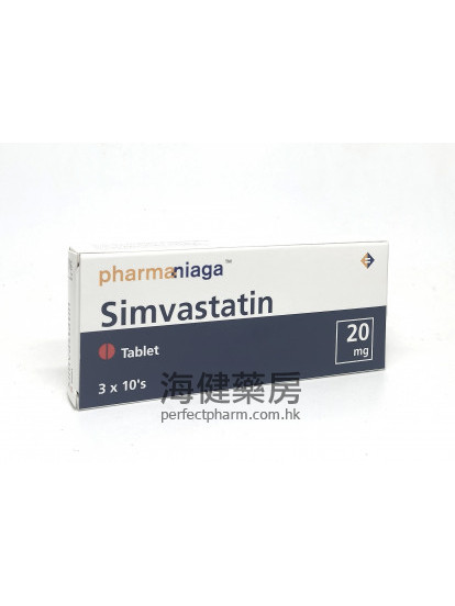 Pharmaniaga Simvastatin 20mg 30Tablets 