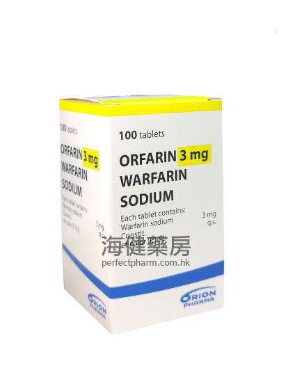 华法林 ORFARIN 3mg (Warfarin sodium) 100Tablets 