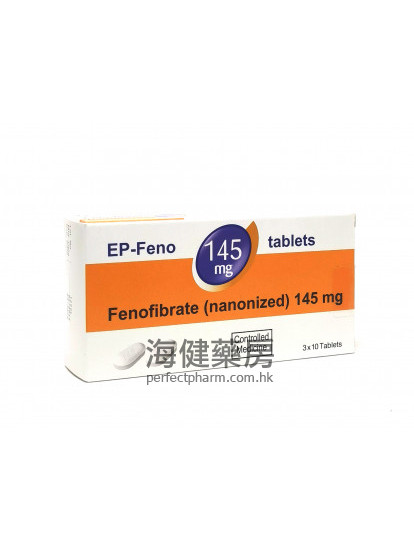 EP-Feno 145mg (Fenofibrate) 30Tablets 