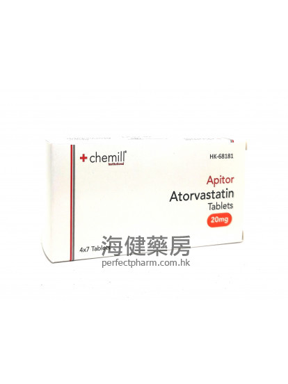 Chemill Apitor (Atorvastatin) 20mg 28Tablets 